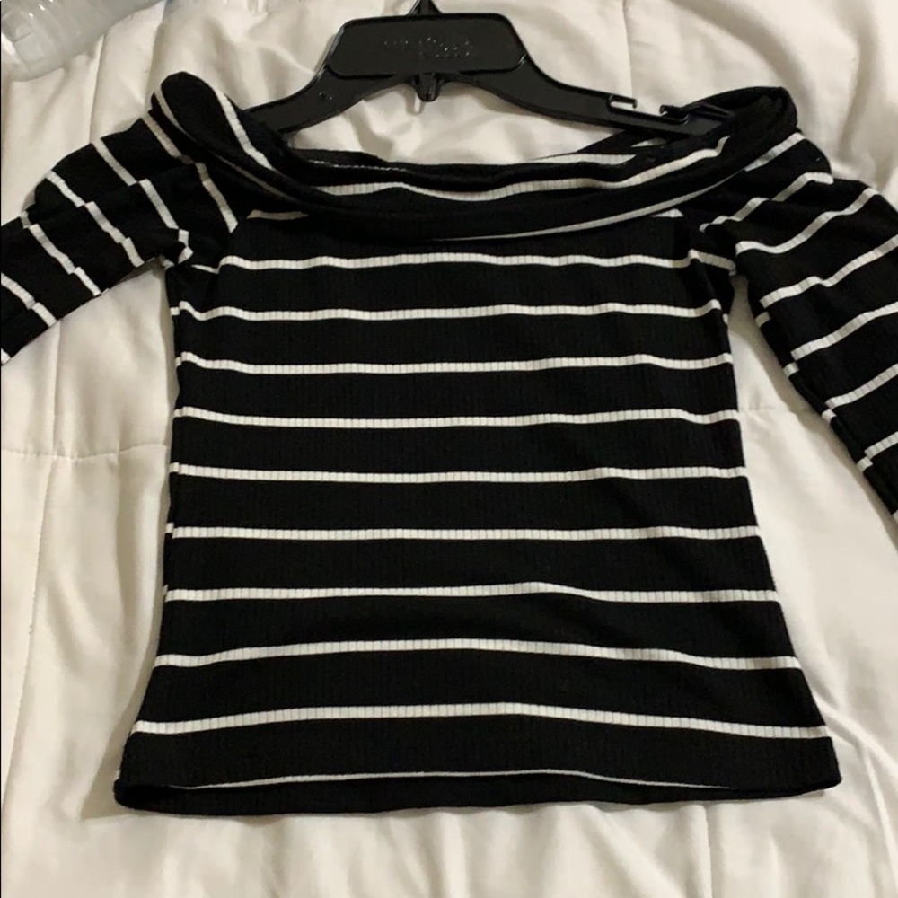 Stripped shoulder top